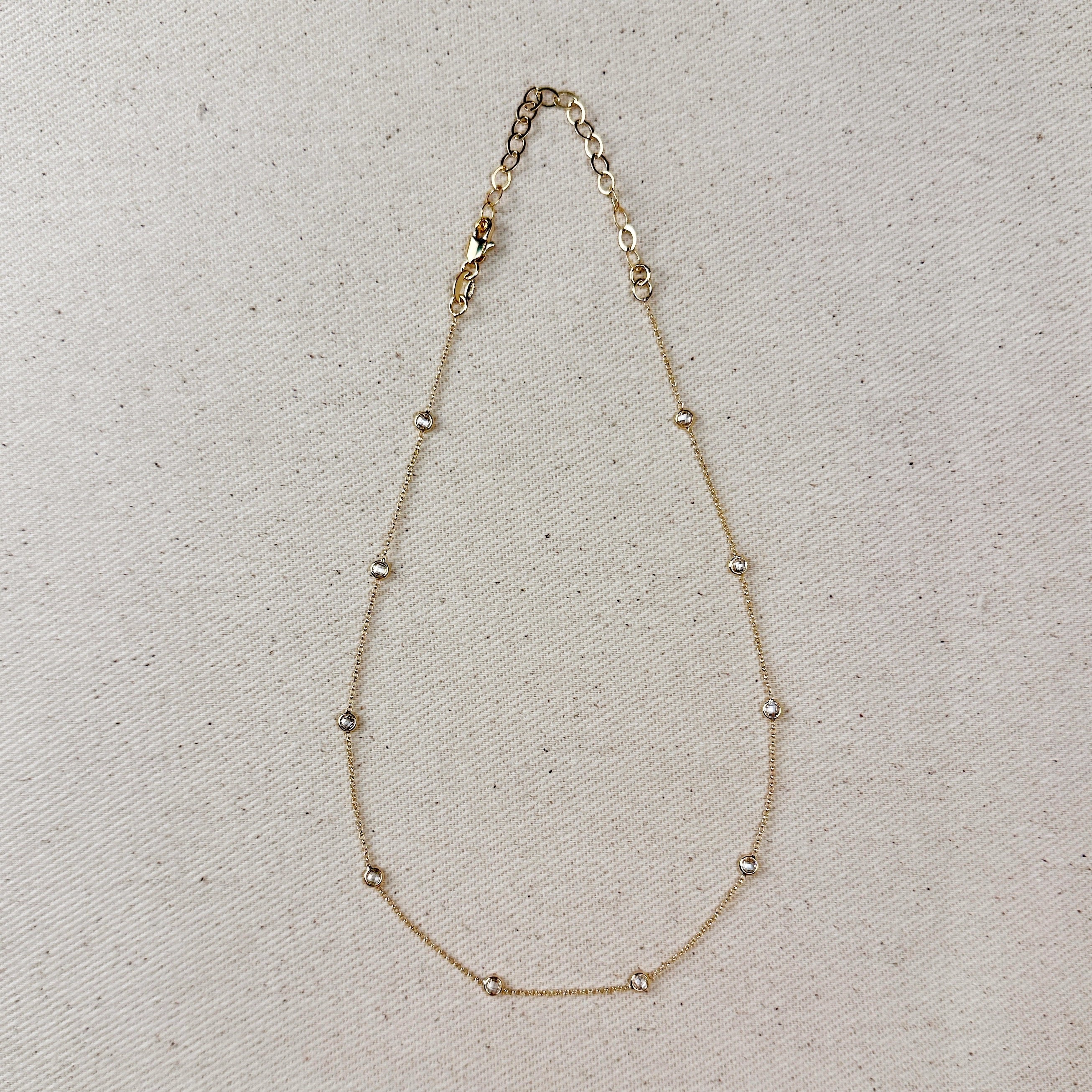 Mondsee 18k Gold Filled Bezel CZ Necklace | 18k Gold Filled Jewelry