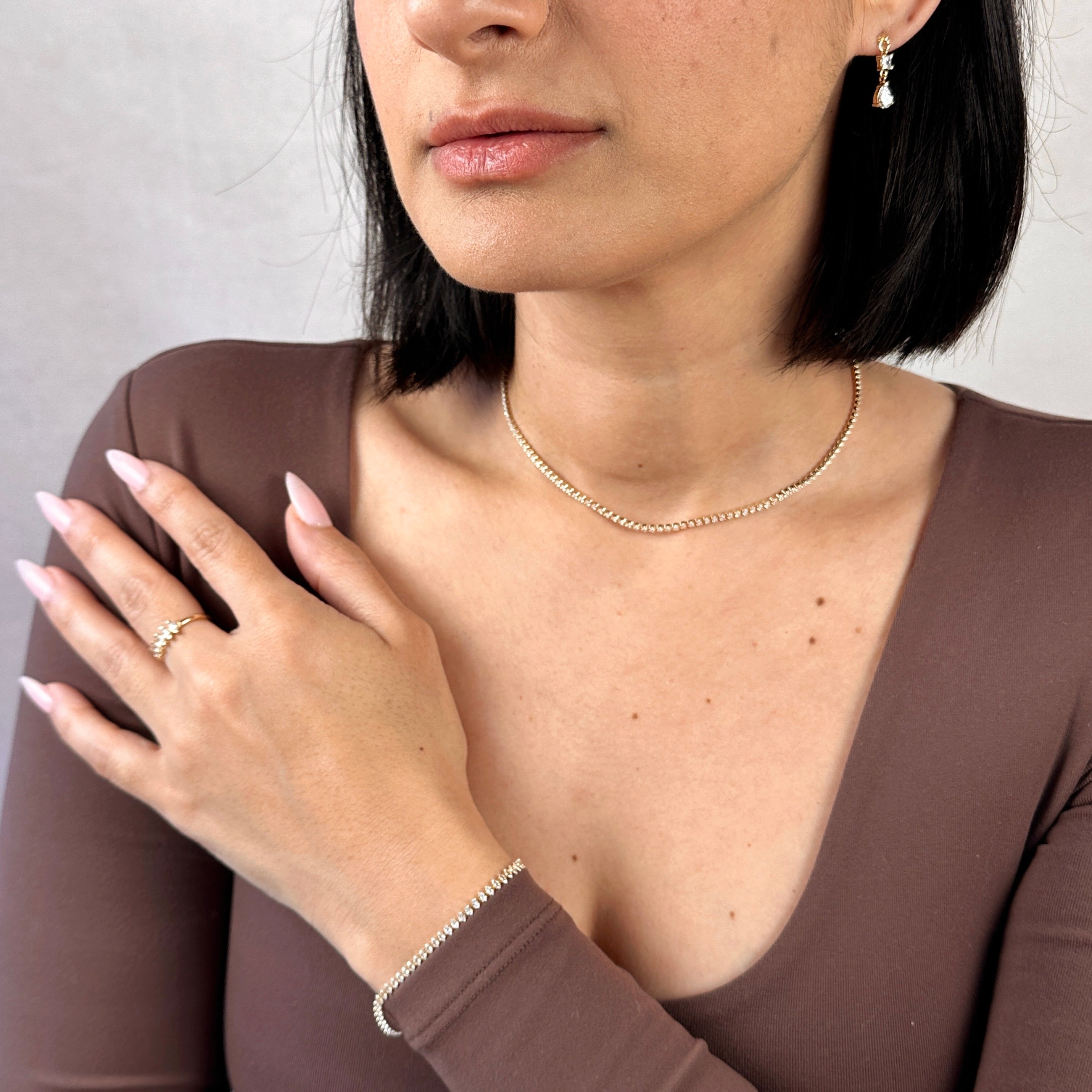 Mondsee 18k Gold Filled Marquise Tennis Necklace | 18k Gold Filled Jewelry