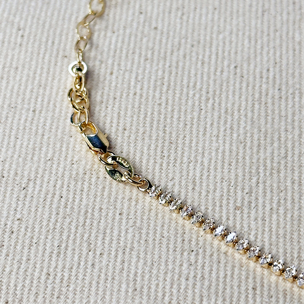 Mondsee 18k Gold Filled Marquise Tennis Necklace | 18k Gold Filled Jewelry