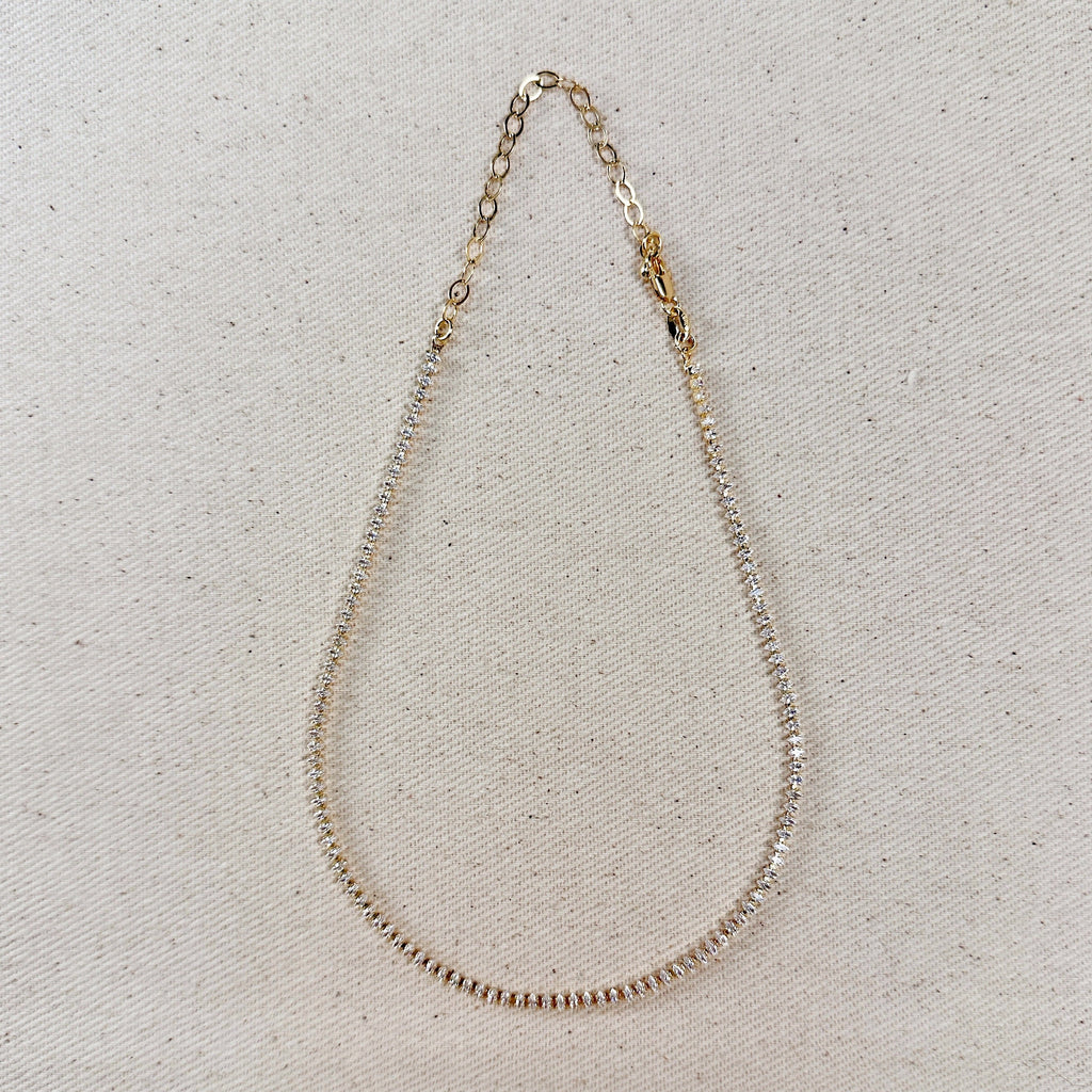 Mondsee 18k Gold Filled Marquise Tennis Necklace | 18k Gold Filled Jewelry