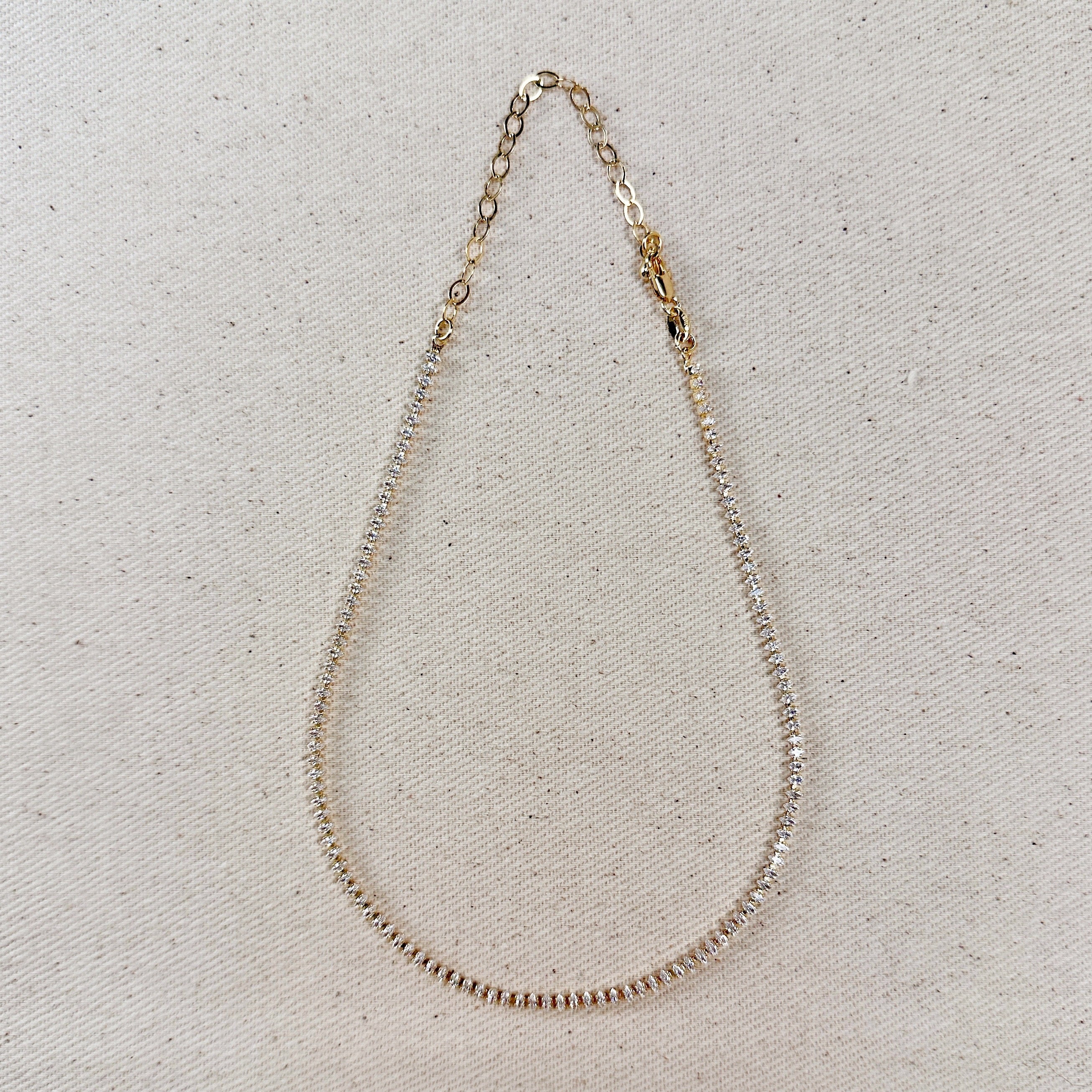 Mondsee 18k Gold Filled Marquise Tennis Necklace | 18k Gold Filled Jewelry