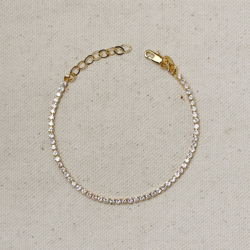 18k Gold Filled 2mm CZ Tennis Bracelet by Mondsee Jewelry