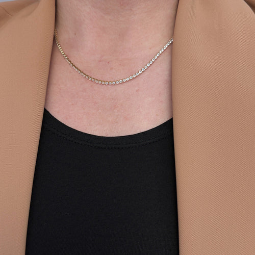 Mondsee 18k Gold Filled 2mm CZ Tennis Necklace | 18k Gold Filled Jewelry