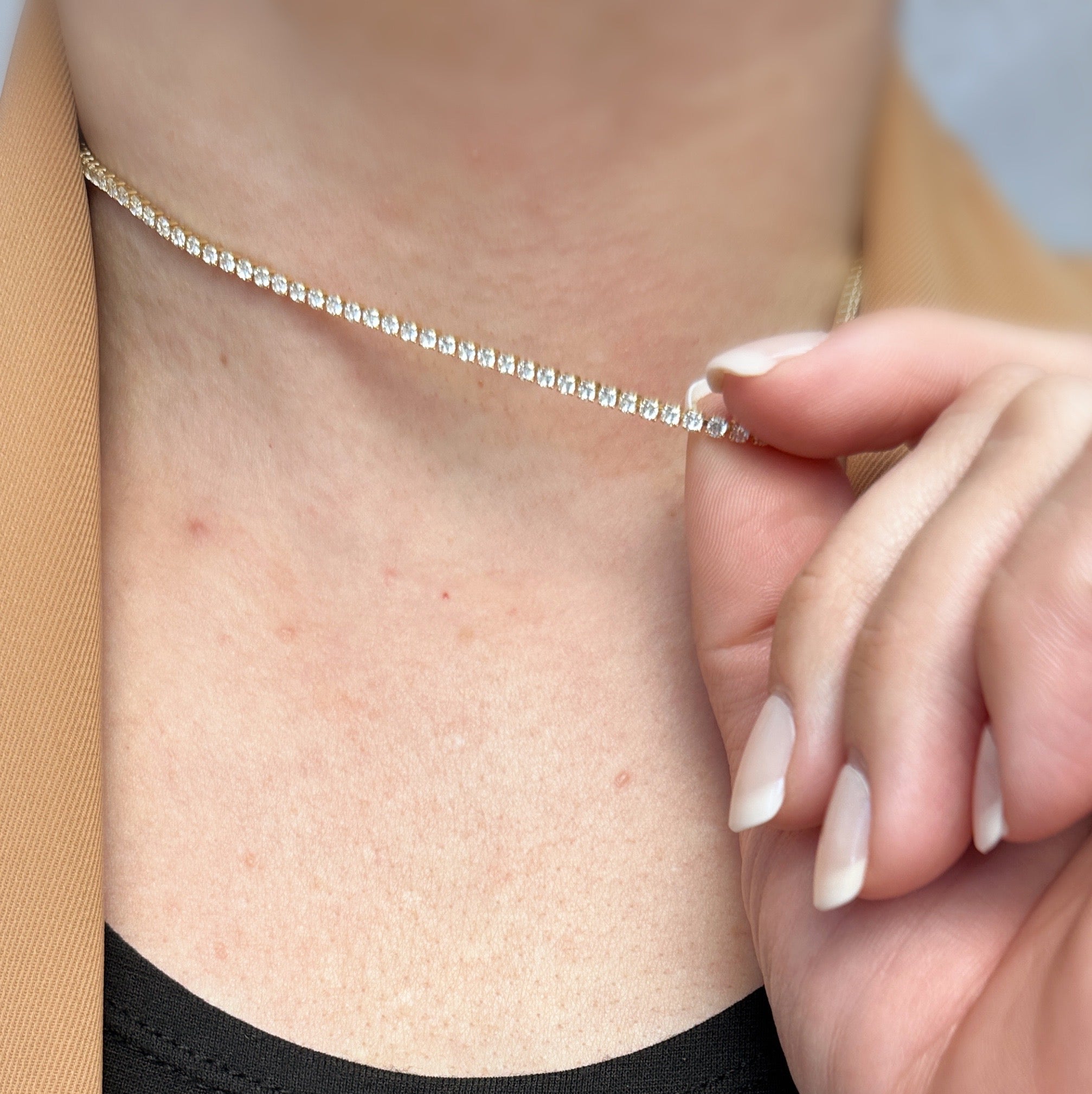 Mondsee 18k Gold Filled 2mm CZ Tennis Necklace | 18k Gold Filled Jewelry