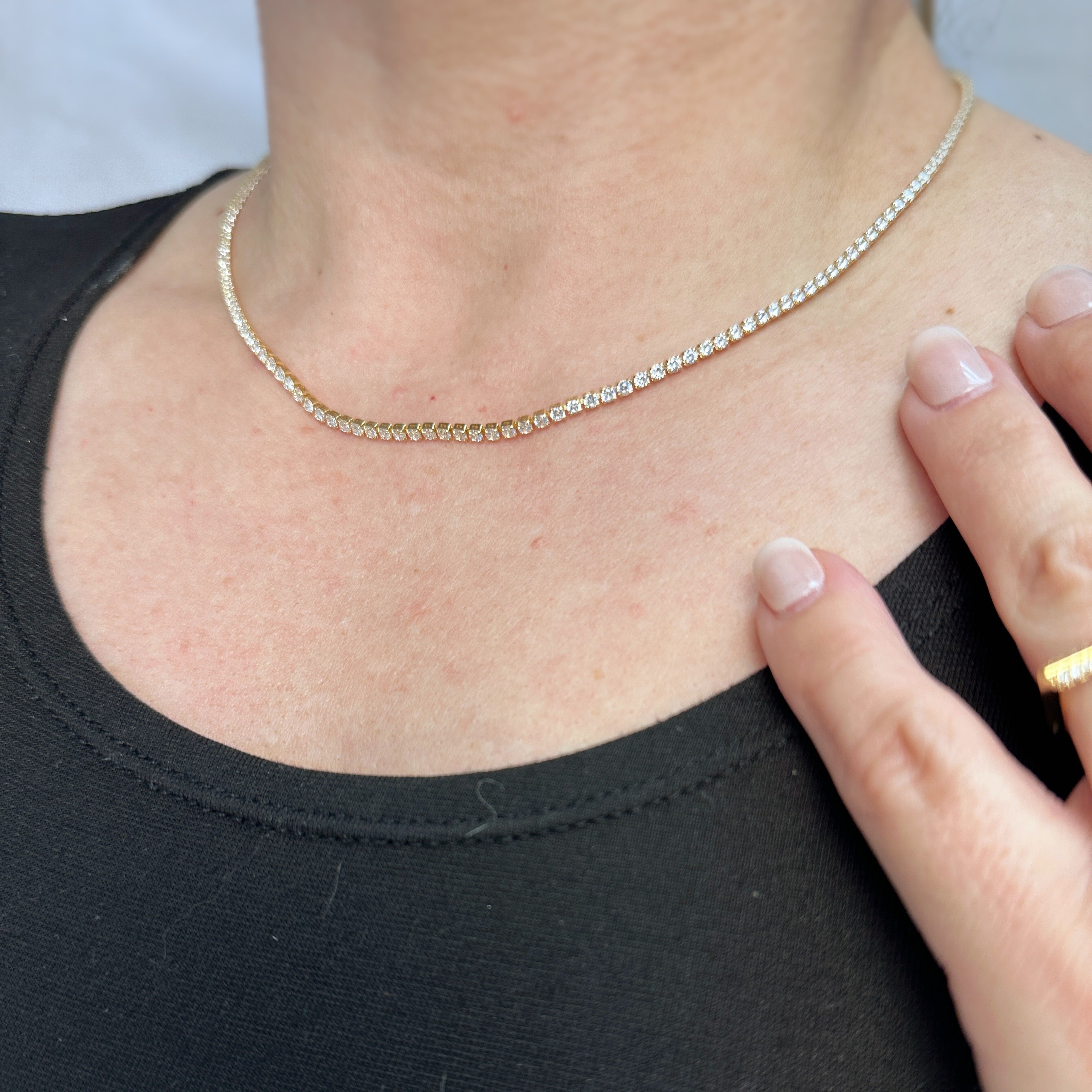 Mondsee 18k Gold Filled 2mm CZ Tennis Necklace | 18k Gold Filled Jewelry