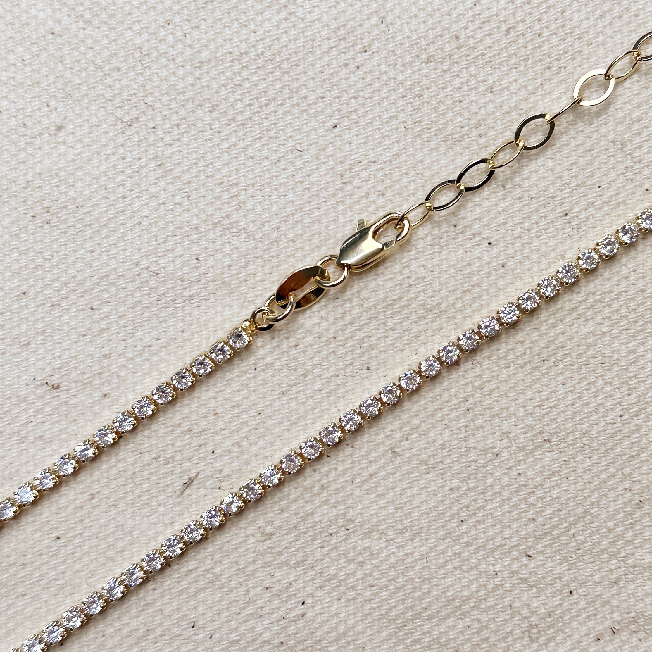Mondsee 18k Gold Filled 2mm CZ Tennis Necklace | 18k Gold Filled Jewelry