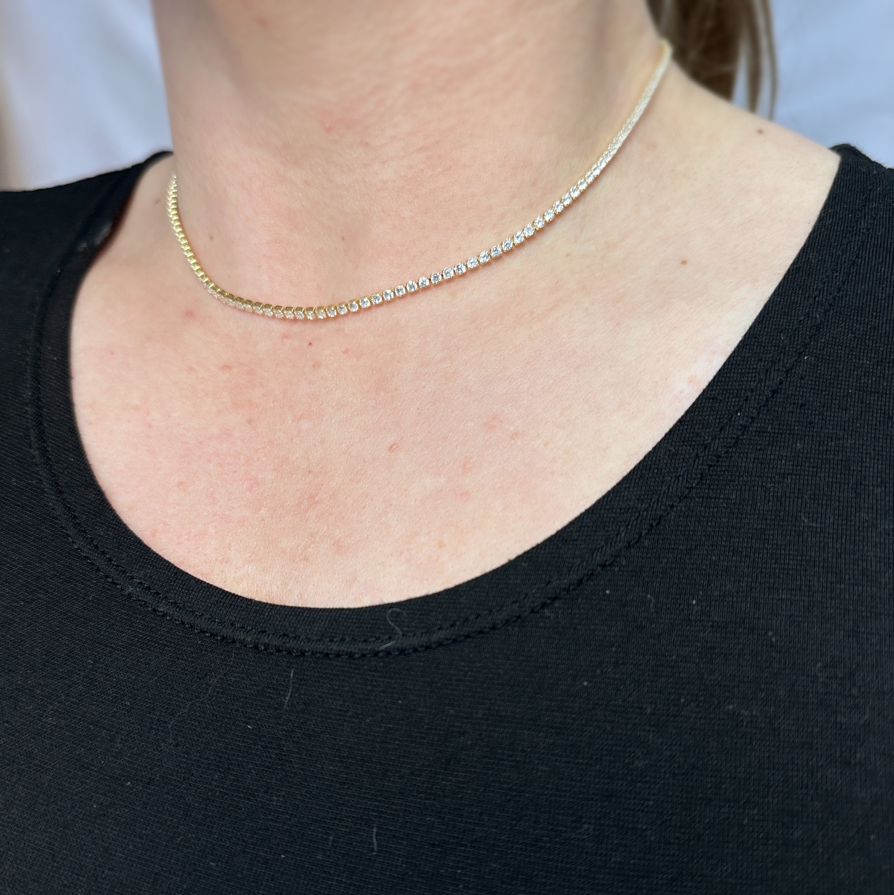 Mondsee 18k Gold Filled 2mm CZ Tennis Necklace | 18k Gold Filled Jewelry