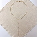 Mondsee 18k Gold Filled Lariat Necklace With Bezel CZ | 18k Gold Filled Jewelry