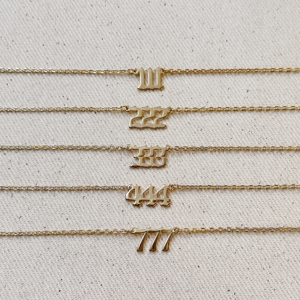 Mondsee 18k Gold Filled Angel Number Necklace | 18k Gold Filled Jewelry