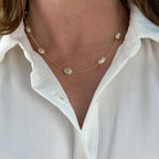 Mondsee 18k Gold Filled Spaced Baroque Pearls Necklace | 18k Gold Filled Jewelry