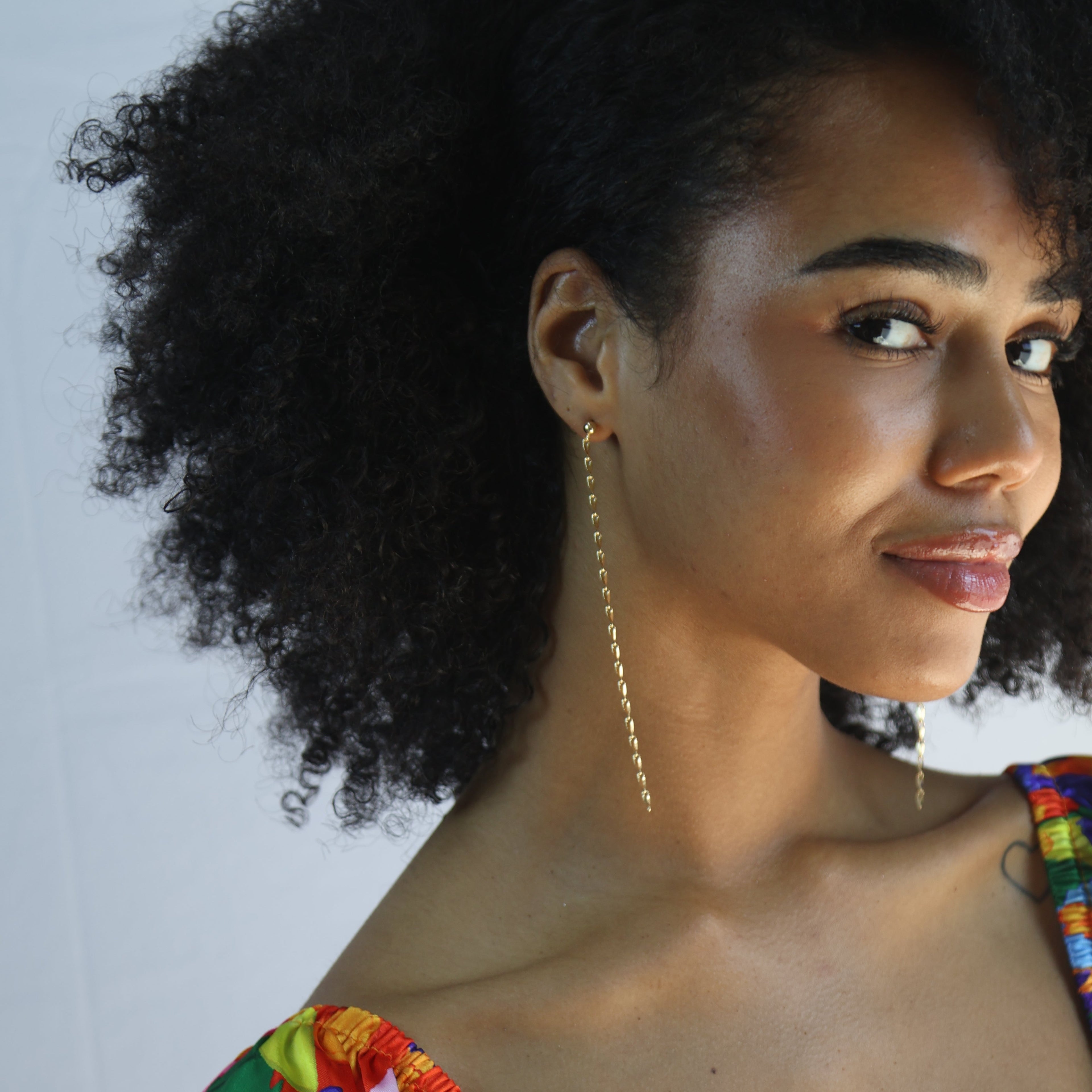 Mondsee 18k Gold Filled Detailed Chain Drop Earrings | 18k Gold Filled Jewelry