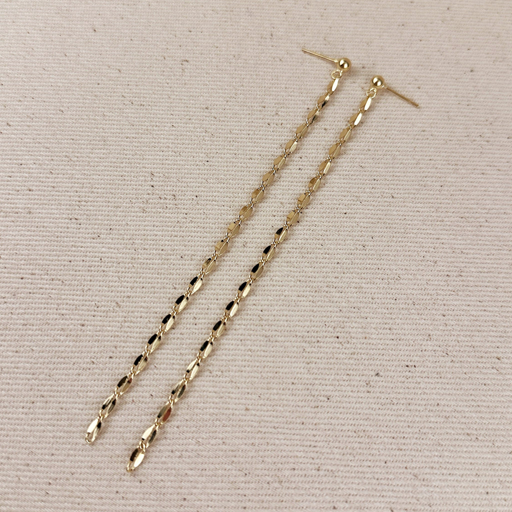 Mondsee 18k Gold Filled Detailed Chain Drop Earrings | 18k Gold Filled Jewelry