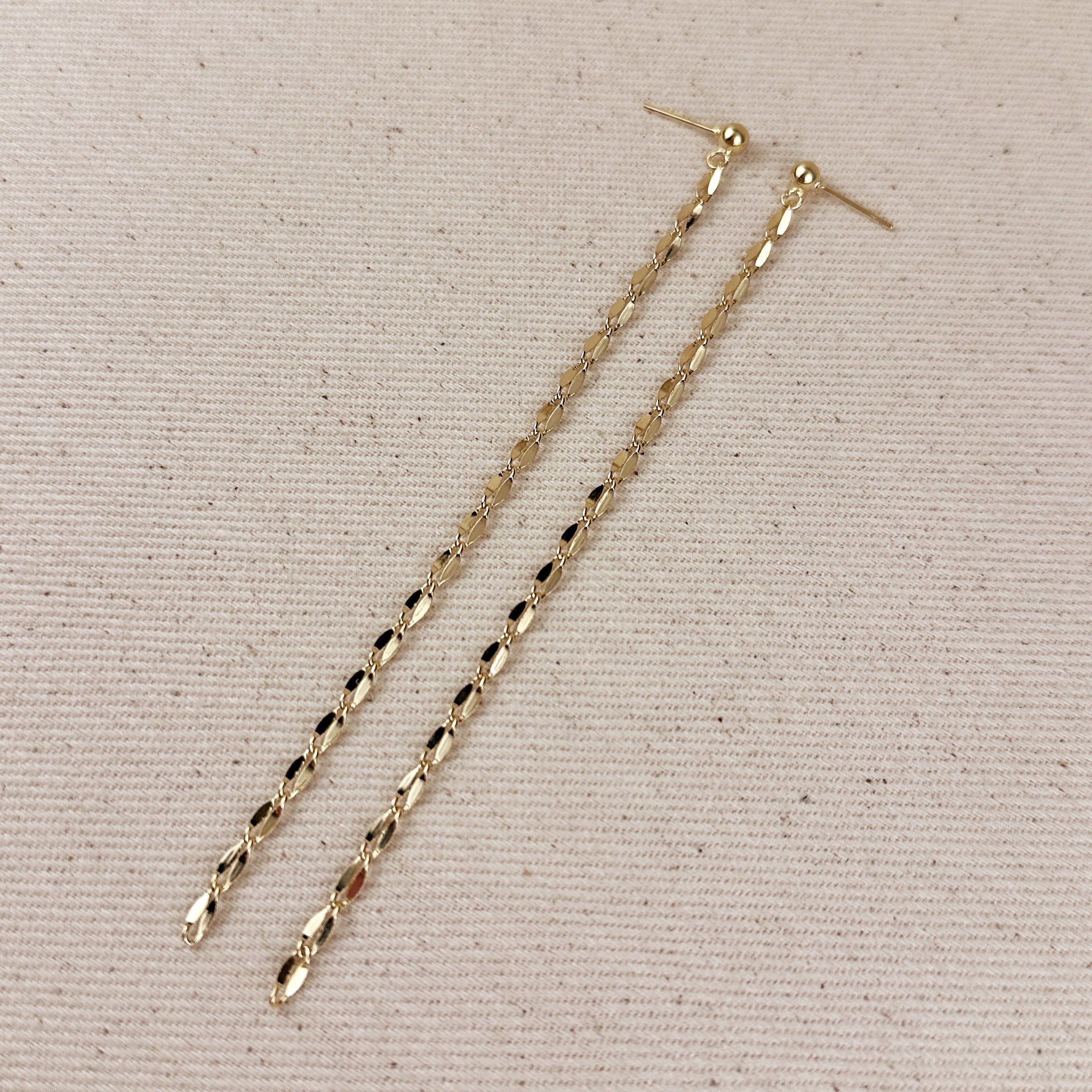 Mondsee 18k Gold Filled Detailed Chain Drop Earrings | 18k Gold Filled Jewelry