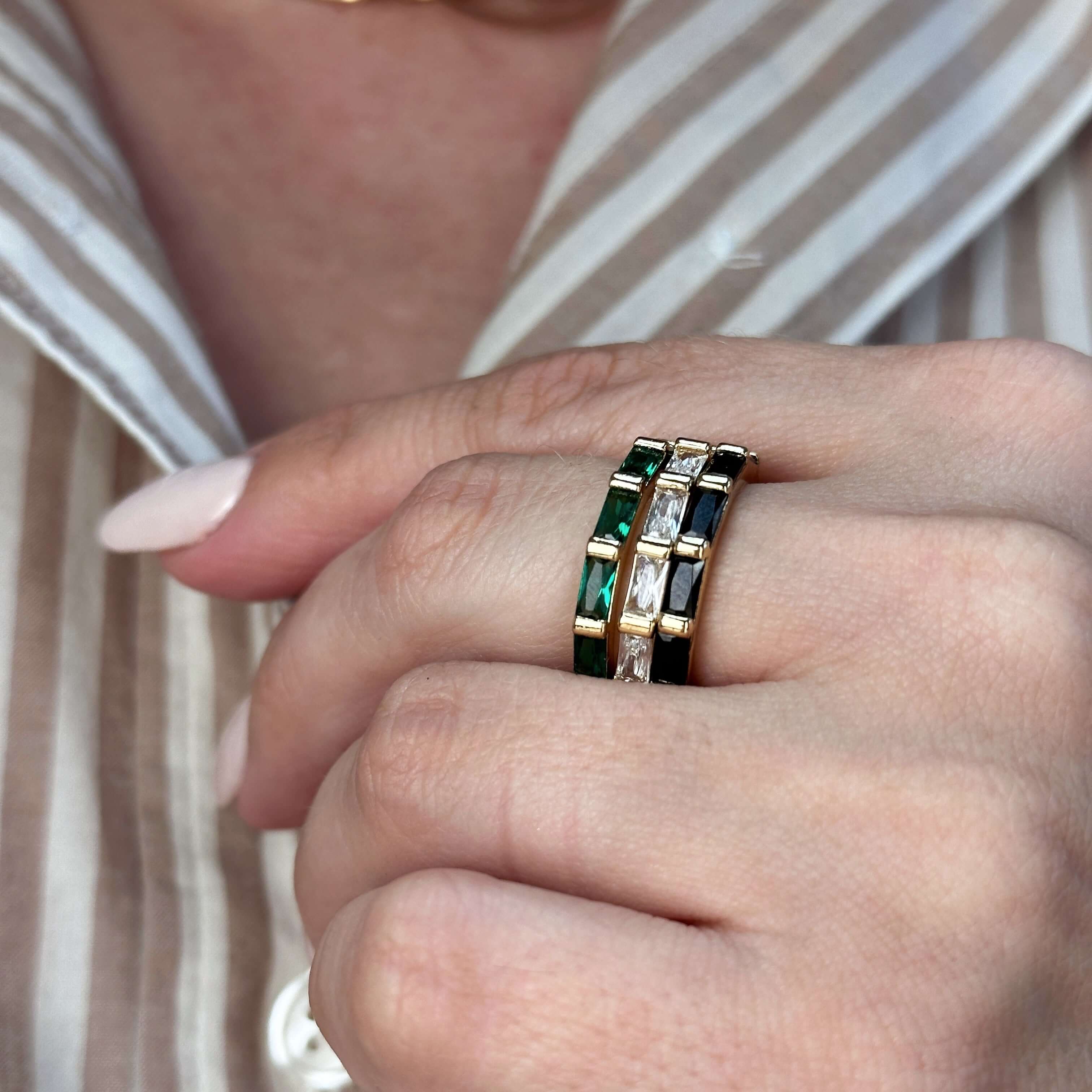 Mondsee 18k Gold Filled Baguette CZ Band Ring | 18k Gold Filled Jewelry
