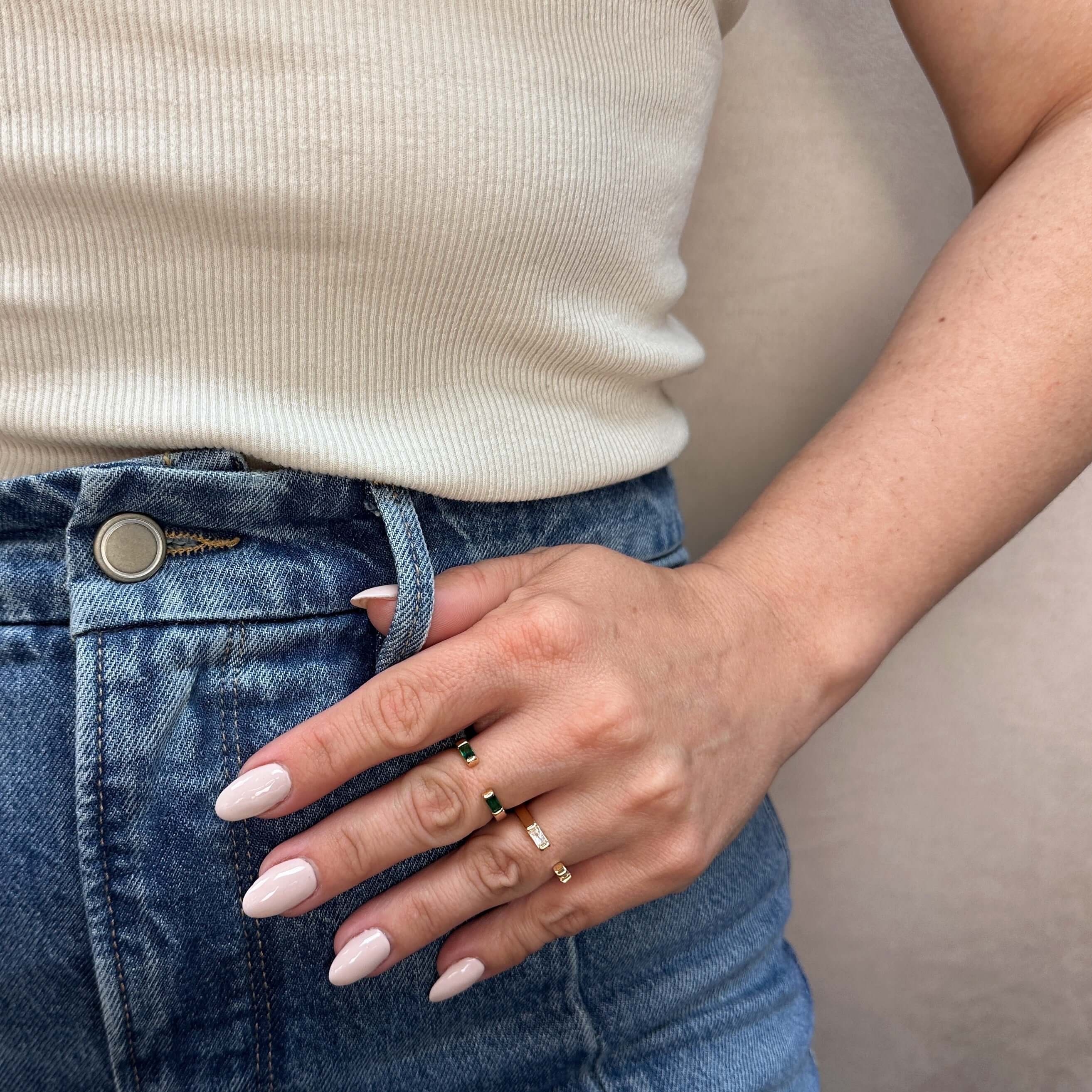 Mondsee 18k Gold Filled Baguette CZ Band Ring | 18k Gold Filled Jewelry