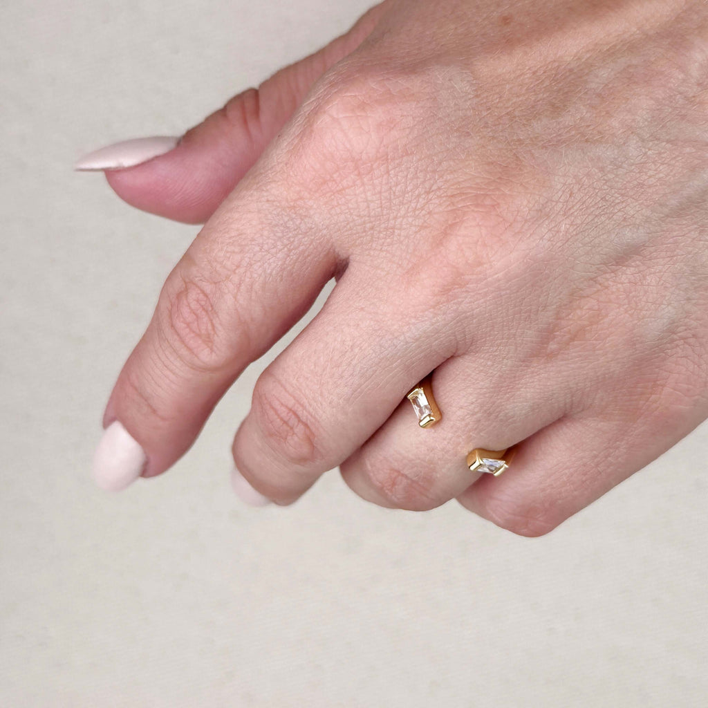 Mondsee 18k Gold Filled Baguette CZ Band Ring | 18k Gold Filled Jewelry