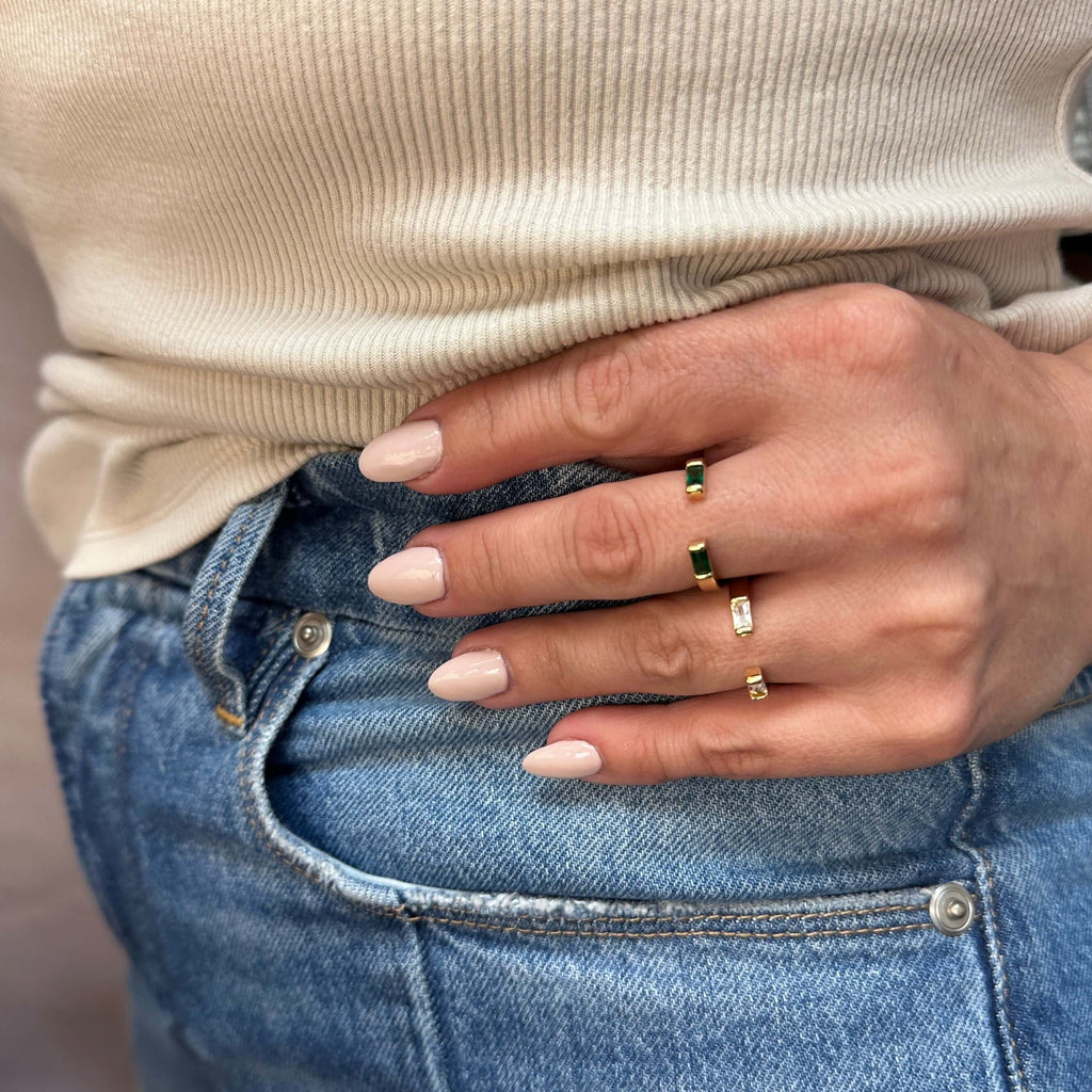 Mondsee 18k Gold Filled Baguette CZ Band Ring | 18k Gold Filled Jewelry
