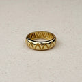 Mondsee 18k Gold Filled Diamond Cut Detail Band Ring | 18k Gold Filled Jewelry
