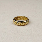 Mondsee 18k Gold Filled Diamond Cut Detail Band Ring | 18k Gold Filled Jewelry