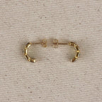 18k Gold Filled Chunky CZ Curve Earrings