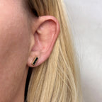 18k Gold Filled Colored Split Baguette Stud Earring