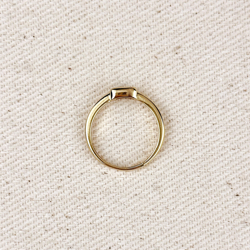 18k Gold Filled Colored CZ Rectangle Solitaire Ring