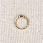 18k Gold Filled Colored CZ Rectangle Solitaire Ring