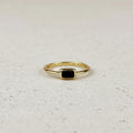 18k Gold Filled Colored CZ Rectangle Solitaire Ring