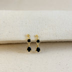 18k Gold Filled Colored CZ Mixed Shapes Drop Earrings