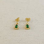 18k Gold Filled Colored CZ Teardrop Earrings