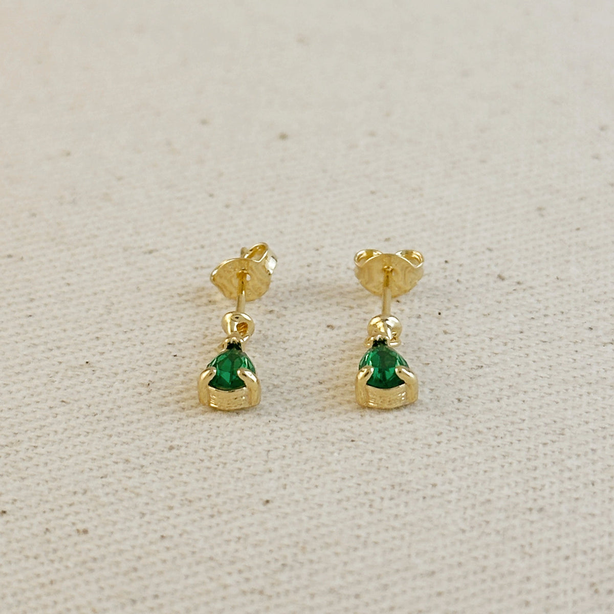 18k Gold Filled Colored CZ Teardrop Earrings