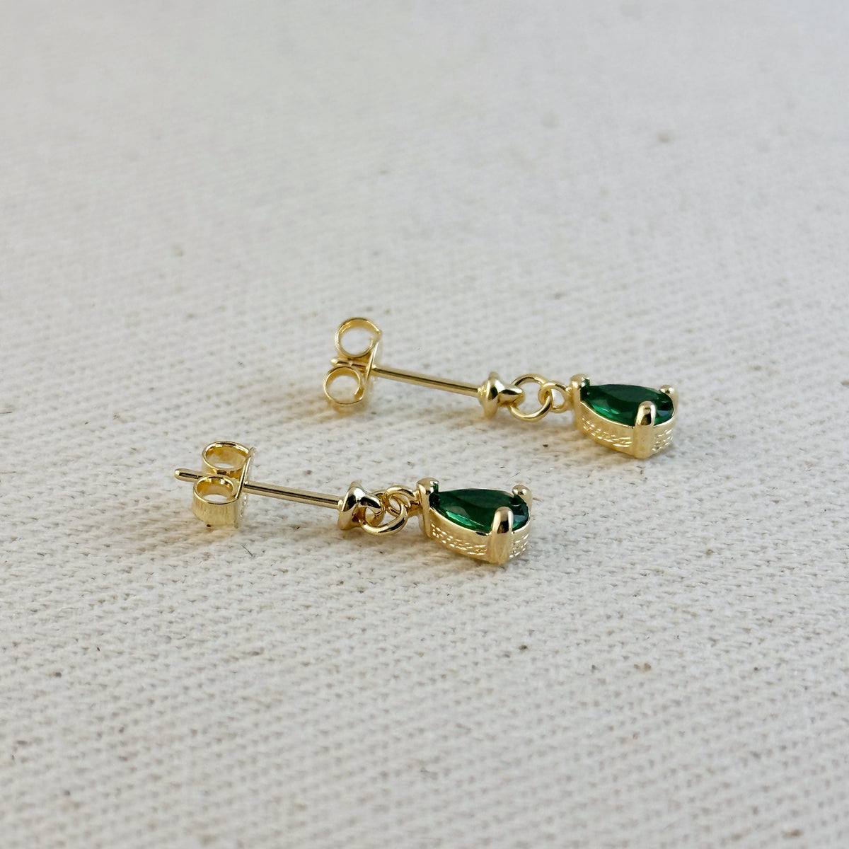 18k Gold Filled Colored CZ Teardrop Earrings