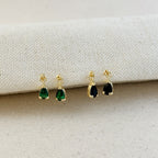 18k Gold Filled Colored CZ Teardrop Earrings