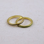 Mondsee 18k Gold Filled Diamond Color Eternity Micro Cubic Zirconia Stone Ring - Emerald and Black Colors Available | 18k Gold Filled Jewelry