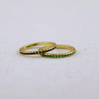 Mondsee 18k Gold Filled Diamond Color Eternity Micro Cubic Zirconia Stone Ring - Emerald and Black Colors Available | 18k Gold Filled Jewelry