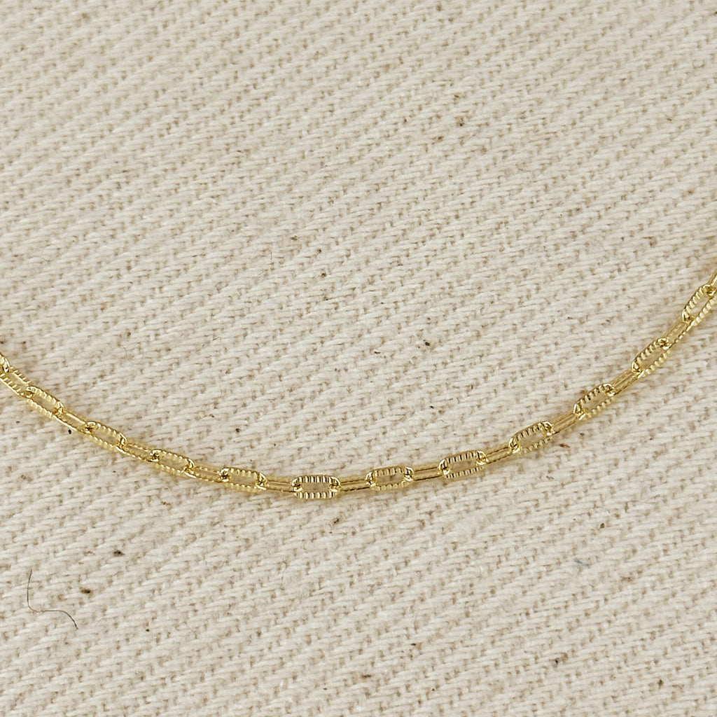 Mondsee 18k Gold Filled Mini Diamond Cut Paperclip Chain Bracelet | 18k Gold Filled Jewelry