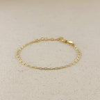 Mondsee 18k Gold Filled Mini Diamond Cut Paperclip Chain Bracelet | 18k Gold Filled Jewelry