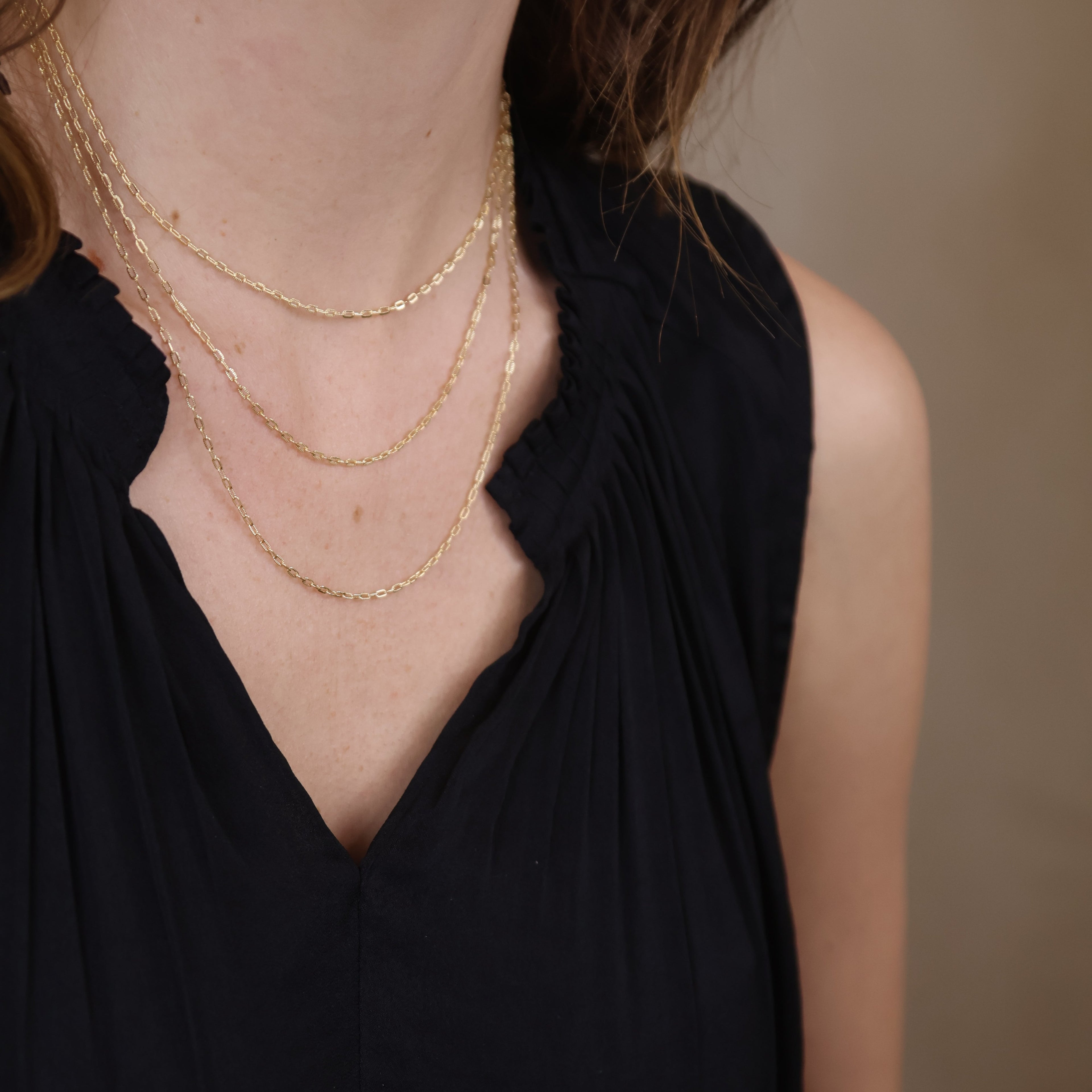 Mondsee 18k Gold Filled Mini Diamond Cut Paperclip Chain | 18k Gold Filled Jewelry