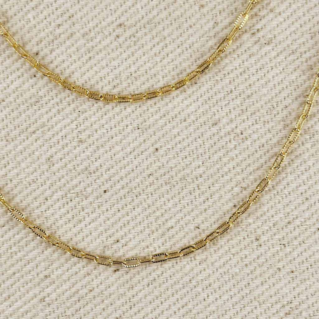 Mondsee 18k Gold Filled Mini Diamond Cut Paperclip Chain | 18k Gold Filled Jewelry