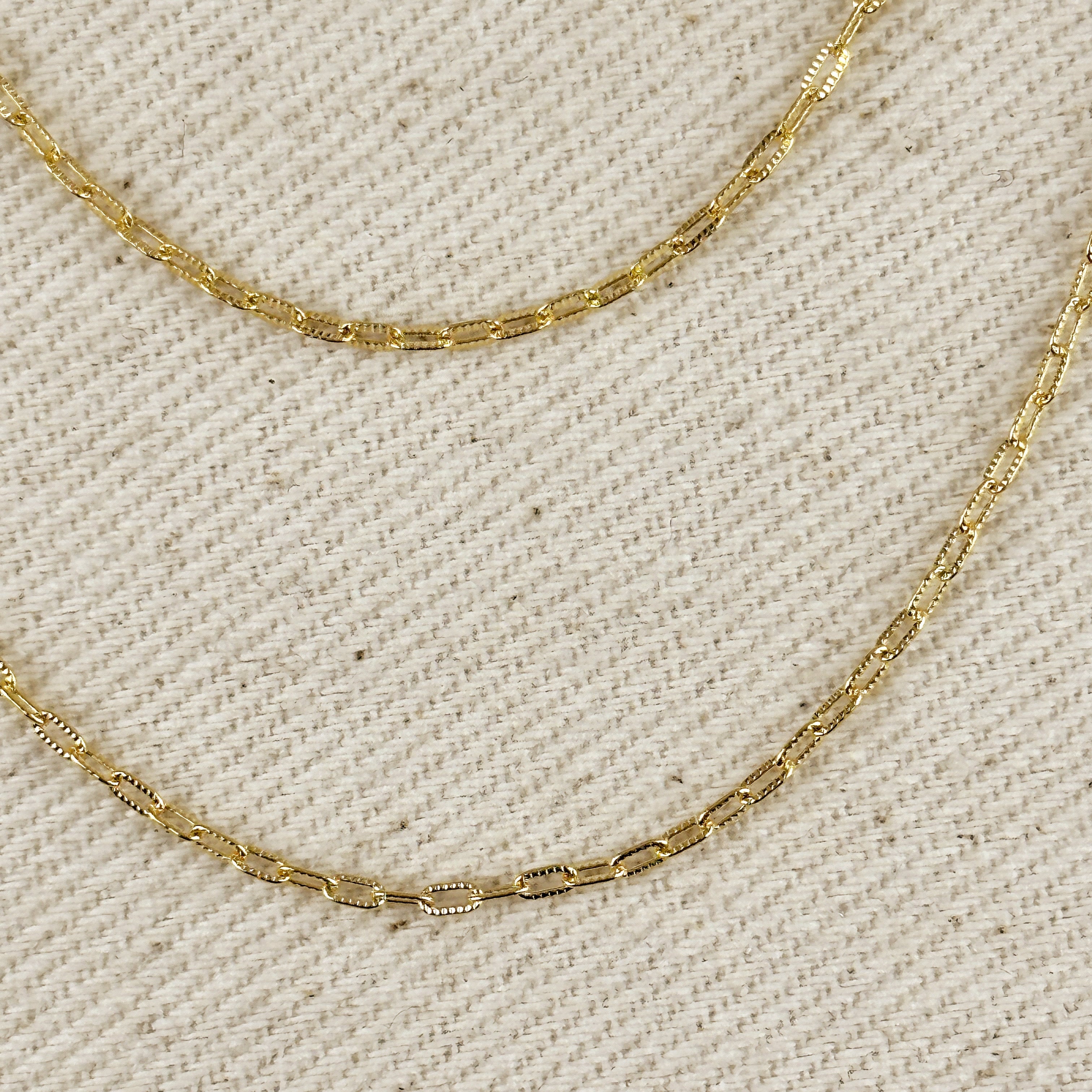 Mondsee 18k Gold Filled Mini Diamond Cut Paperclip Chain | 18k Gold Filled Jewelry