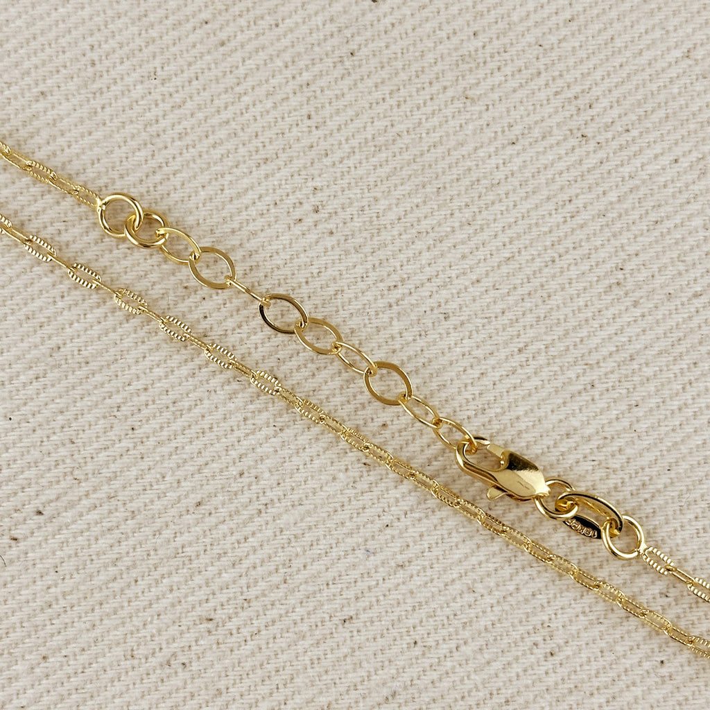 Mondsee 18k Gold Filled Mini Diamond Cut Paperclip Chain | 18k Gold Filled Jewelry