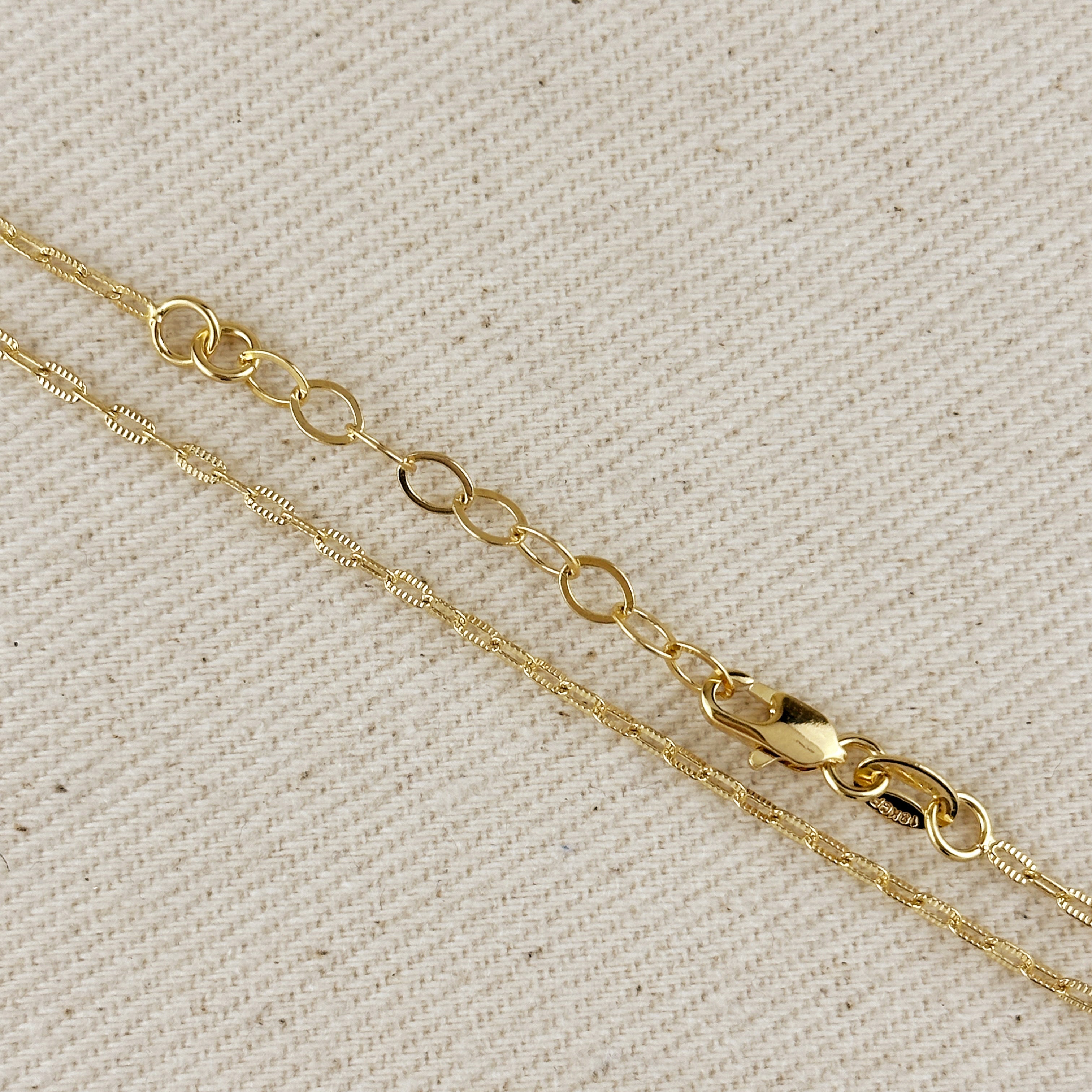 Mondsee 18k Gold Filled Mini Diamond Cut Paperclip Chain | 18k Gold Filled Jewelry