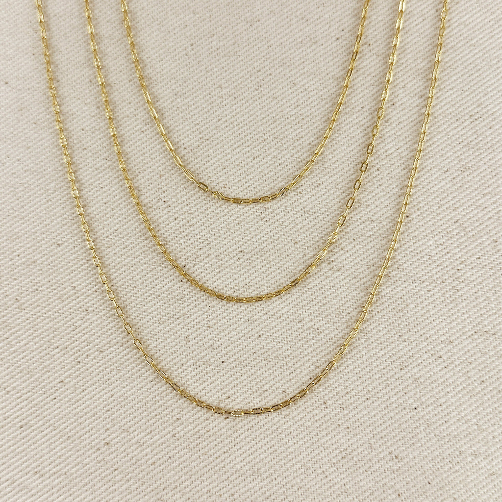 Mondsee 18k Gold Filled Mini Diamond Cut Paperclip Chain | 18k Gold Filled Jewelry