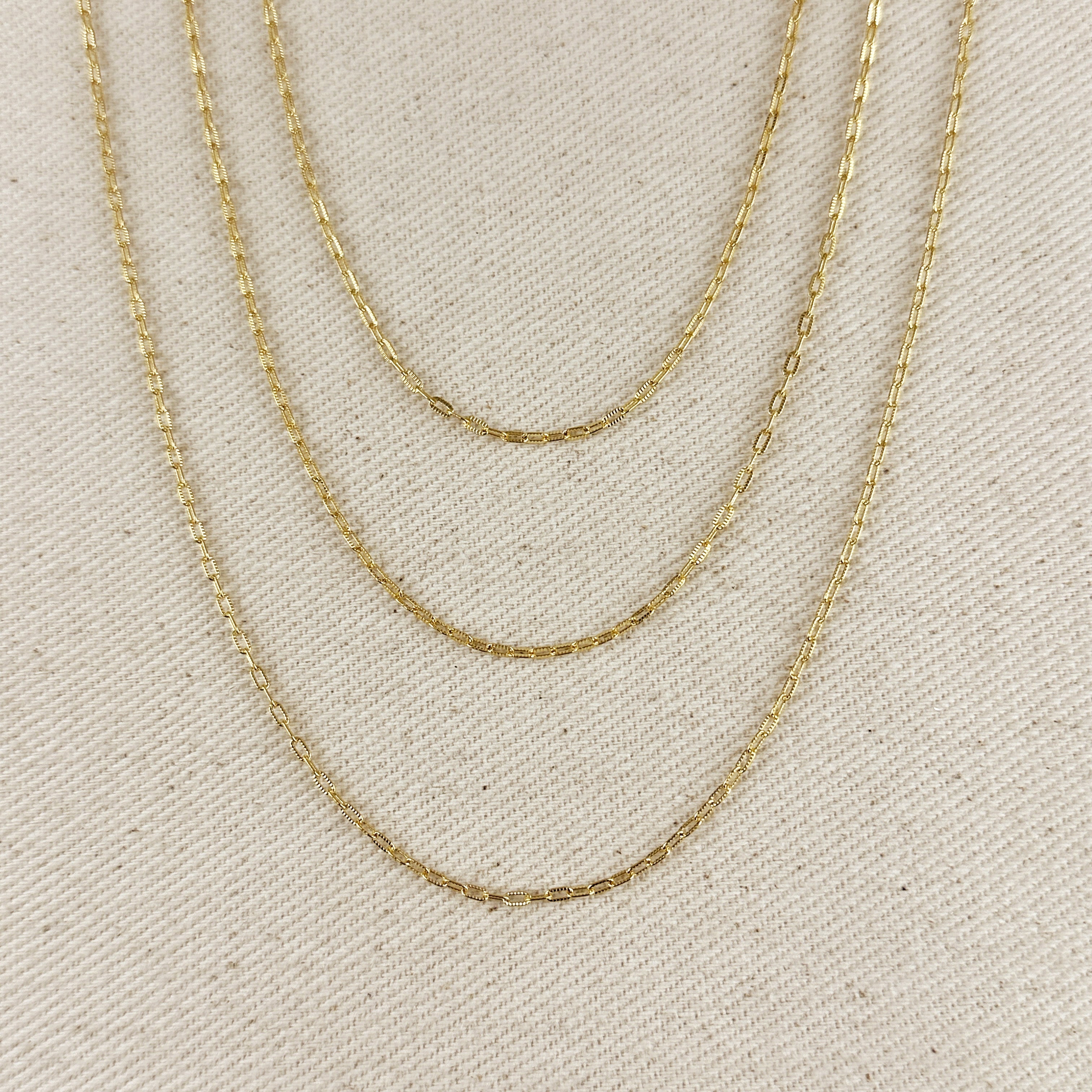 Mondsee 18k Gold Filled Mini Diamond Cut Paperclip Chain | 18k Gold Filled Jewelry