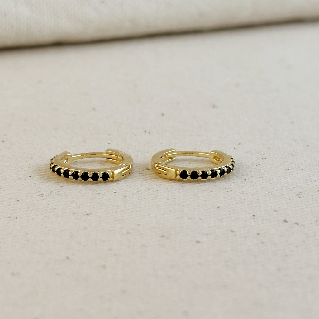 18k Gold Filled Colored CZ Hoop Earrings