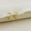18k Gold Filled 15mm Gradient Beaded Clicker Hoop Earrings