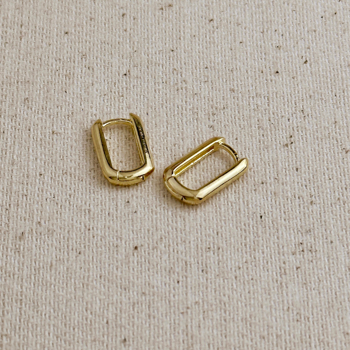 18k Gold Filled Oblong Hoop Earrings, view 13