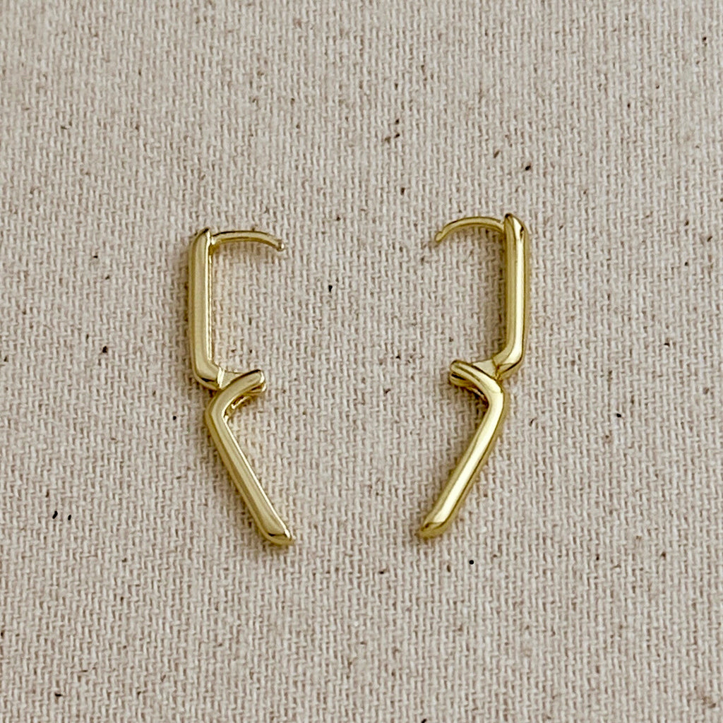 18k Gold Filled Oblong Hoop Earrings