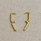 18k Gold Filled Oblong Hoop Earrings