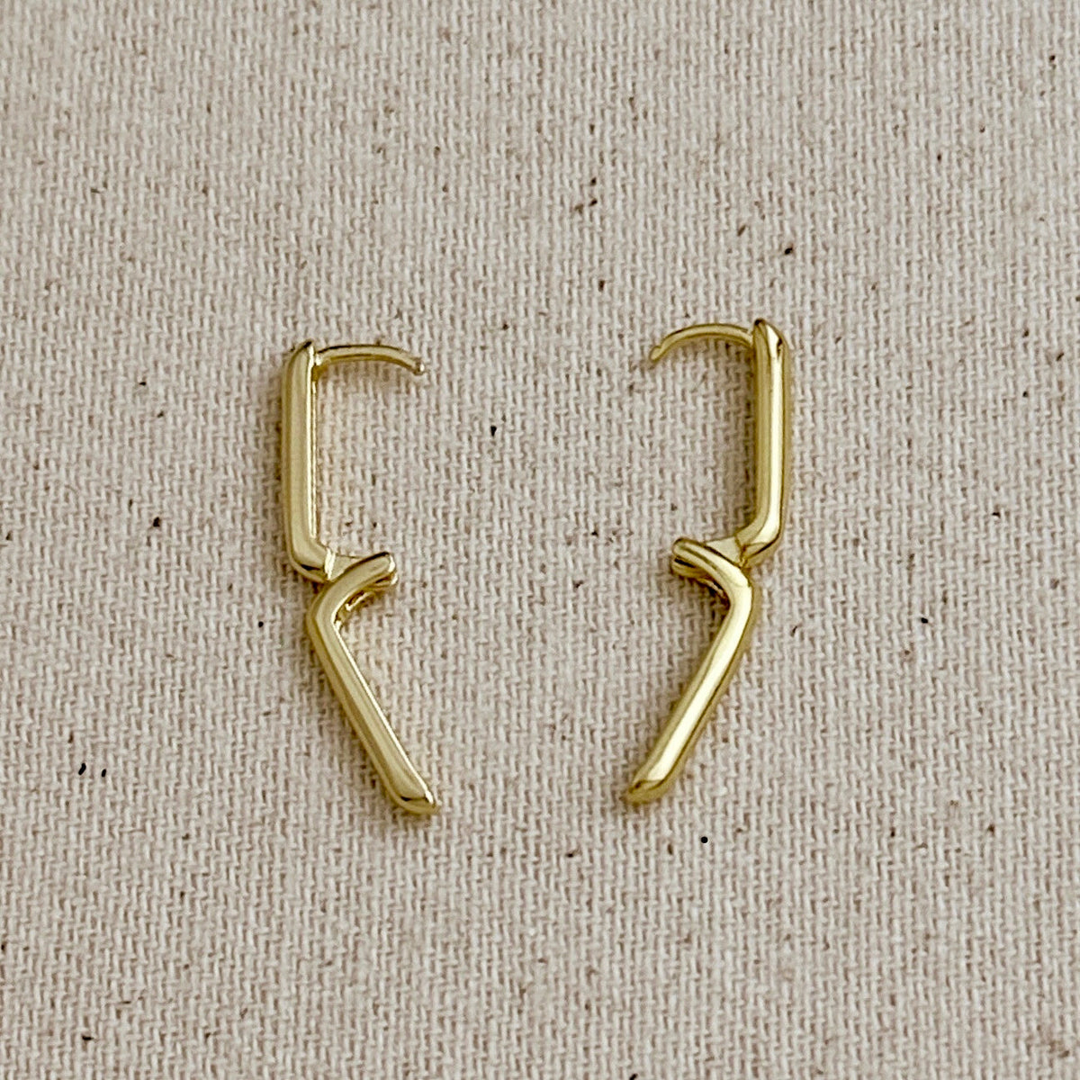 18k Gold Filled Oblong Hoop Earrings